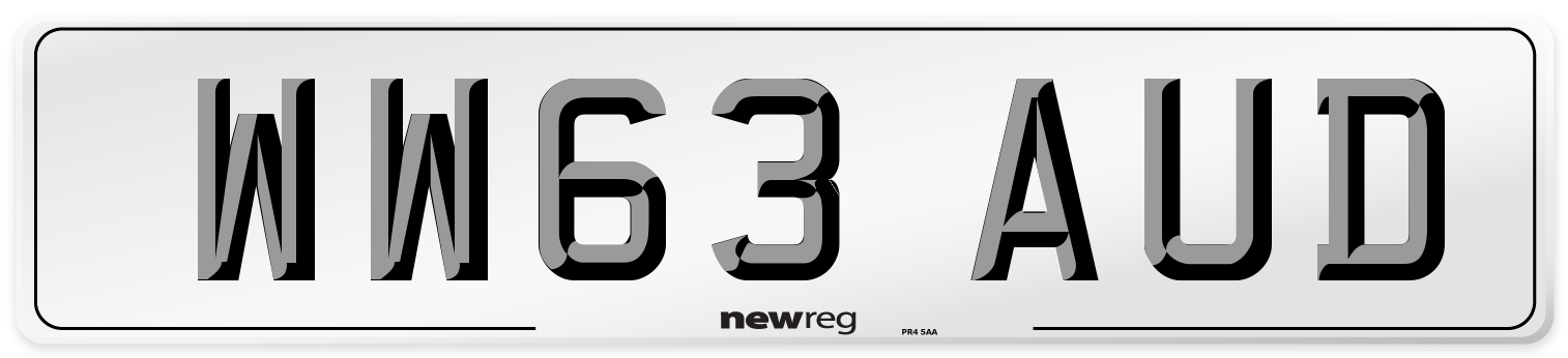 WW63 AUD Number Plate from New Reg